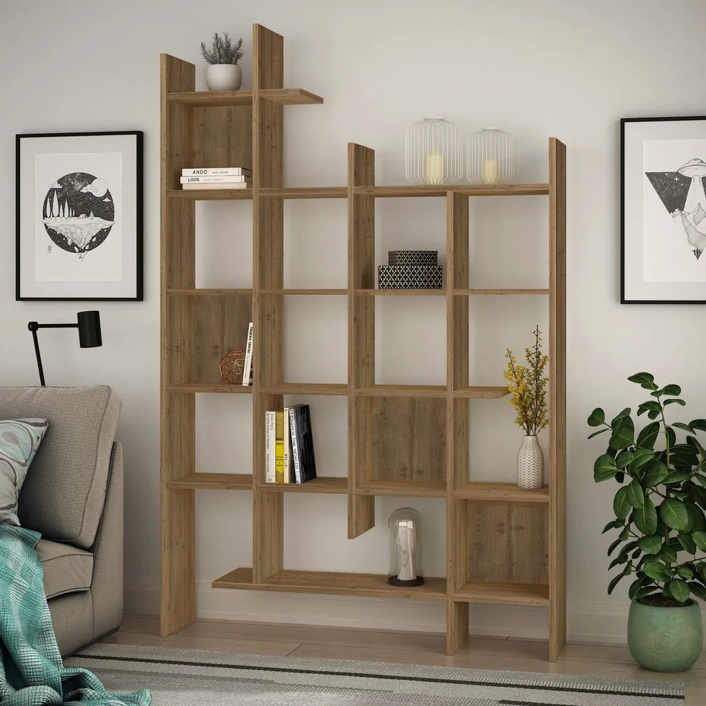 Bibliothèque Haute 188 cm en Mélamine de Qualité - Modèle Manco Hitit