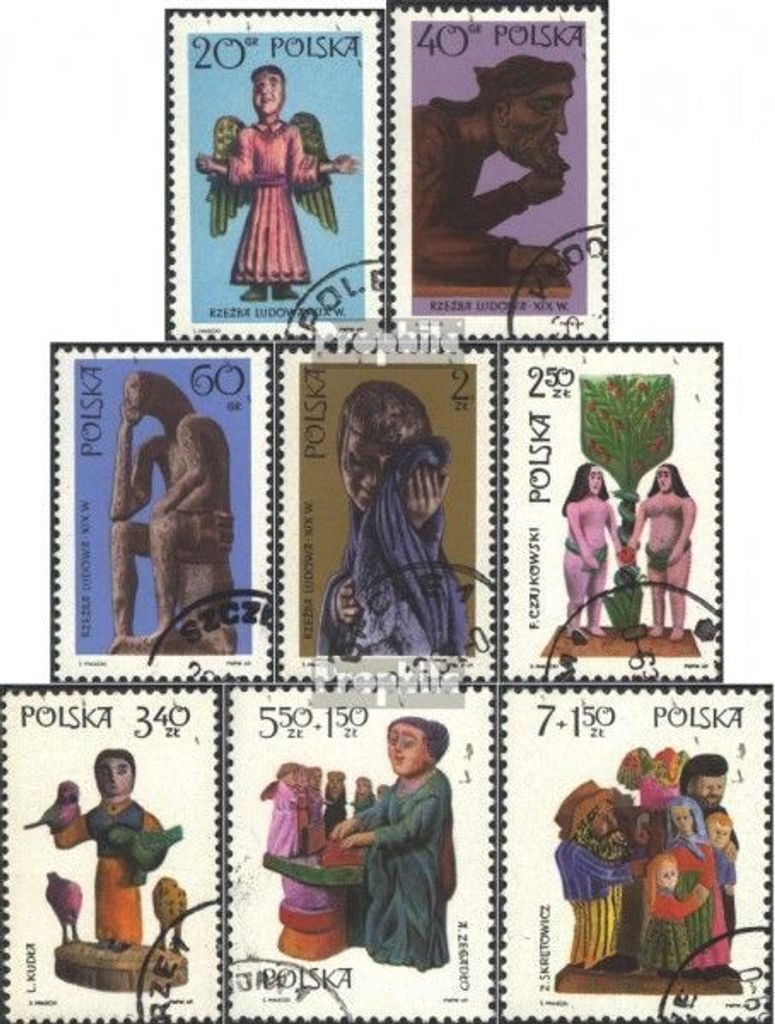 Briefmarken Polen 1969 Mi 1971-1978 (kompl.Ausg.) gestempelt Volkstümliche Bildhauerkunst