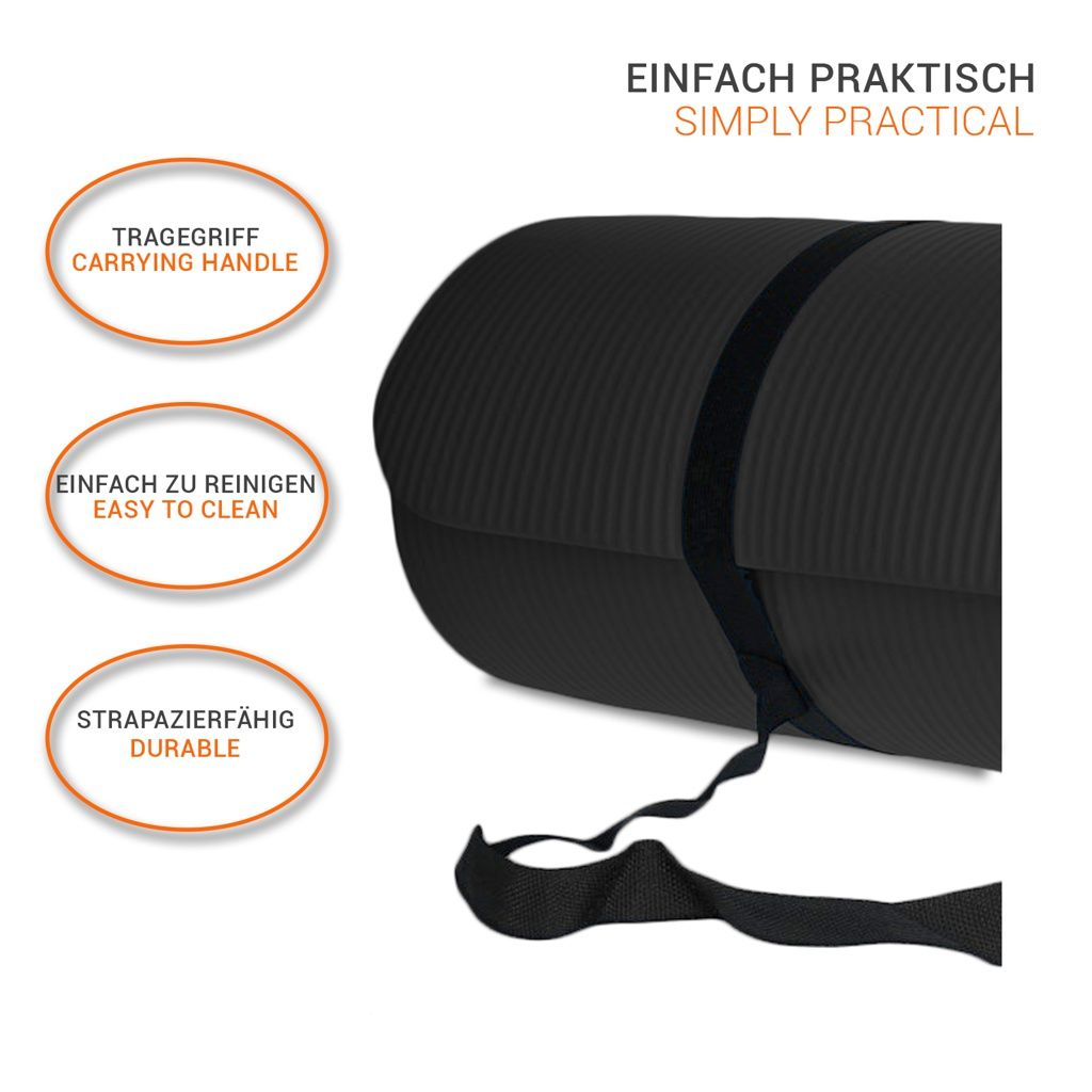 ČIERNA podložka na jogu, fitness podložka, gymnastická Obrázok produktu 5
