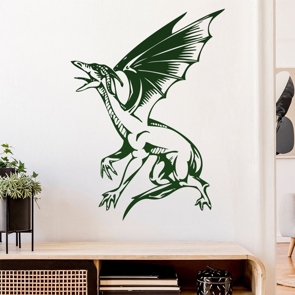 Flugdrache Wandtattoo in 6 Größen - Wandaufkleber Wall Sticker - Dekoration, Küche, Wohnzimmer, Schlafzimmer, Badezimmer