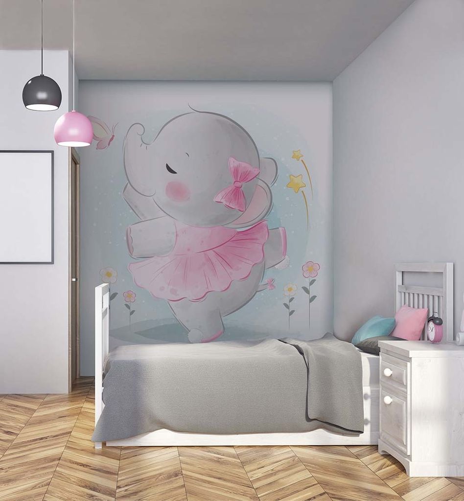 Fototapete Elefantin, Material:Premium Vlies 150g/qm, Größe Tapete:260 x 260cm