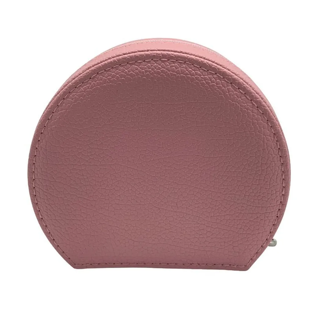 Mini coffret bijoux rose à compartiments - Rangement bijoux zippé