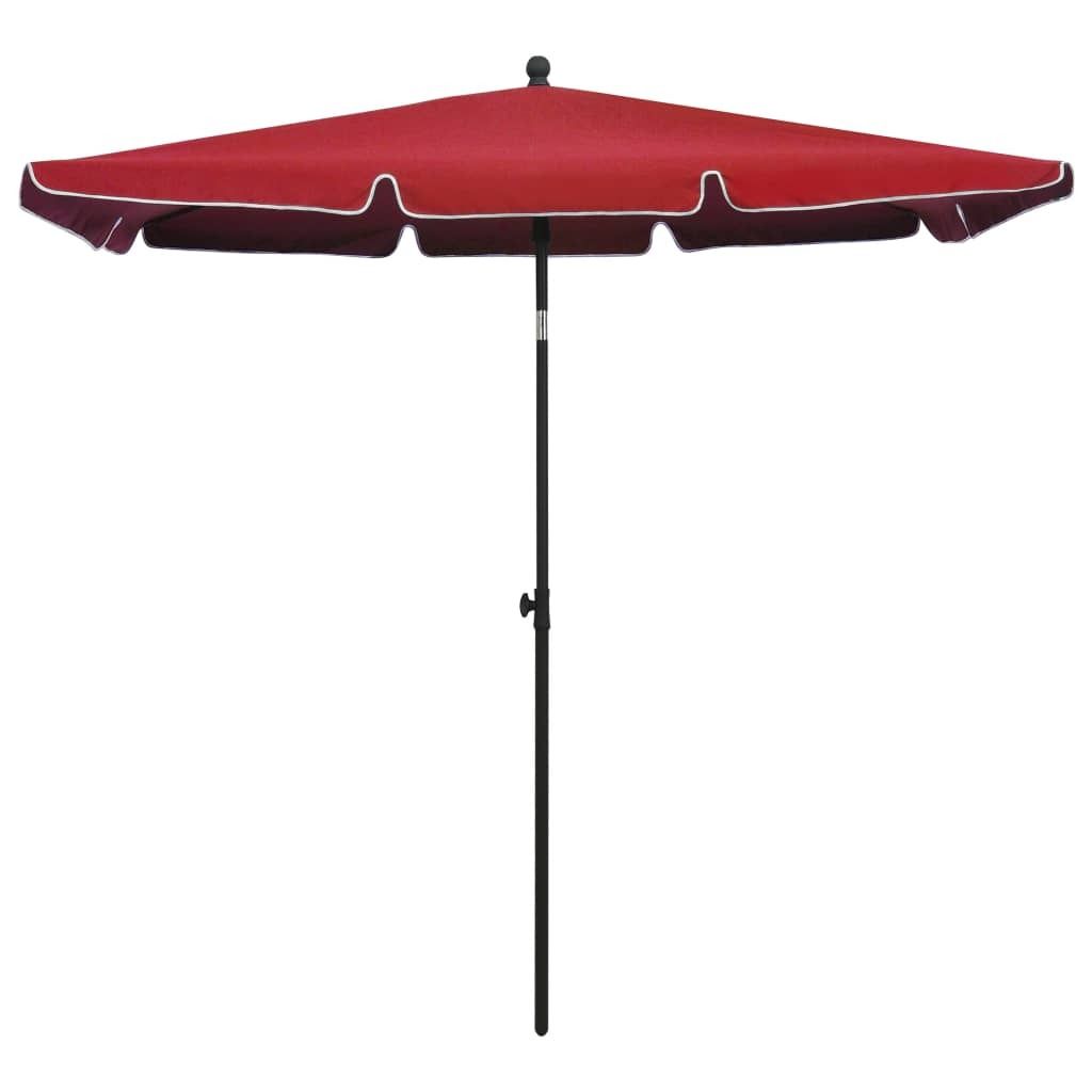 Ombrellone con asta 210x140 cm rosso bordeaux Immagine del prodotto 