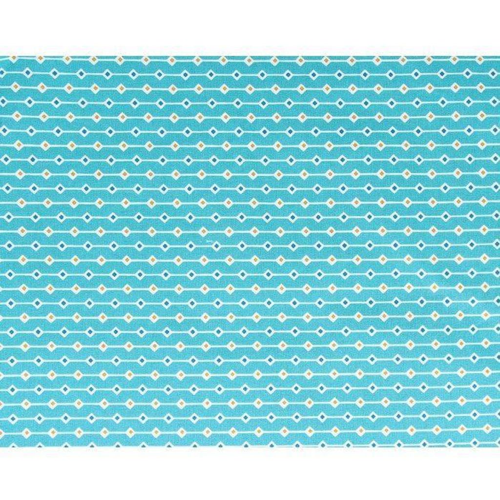 Baumwollstoff 55 x 45 cm - Hellblau mit orangenen & blauen Produktbild 