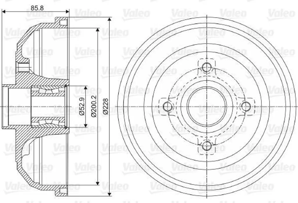 Tambour de Frein Arrière Haute Qualité Valeo 237058 Compatible Corsa
