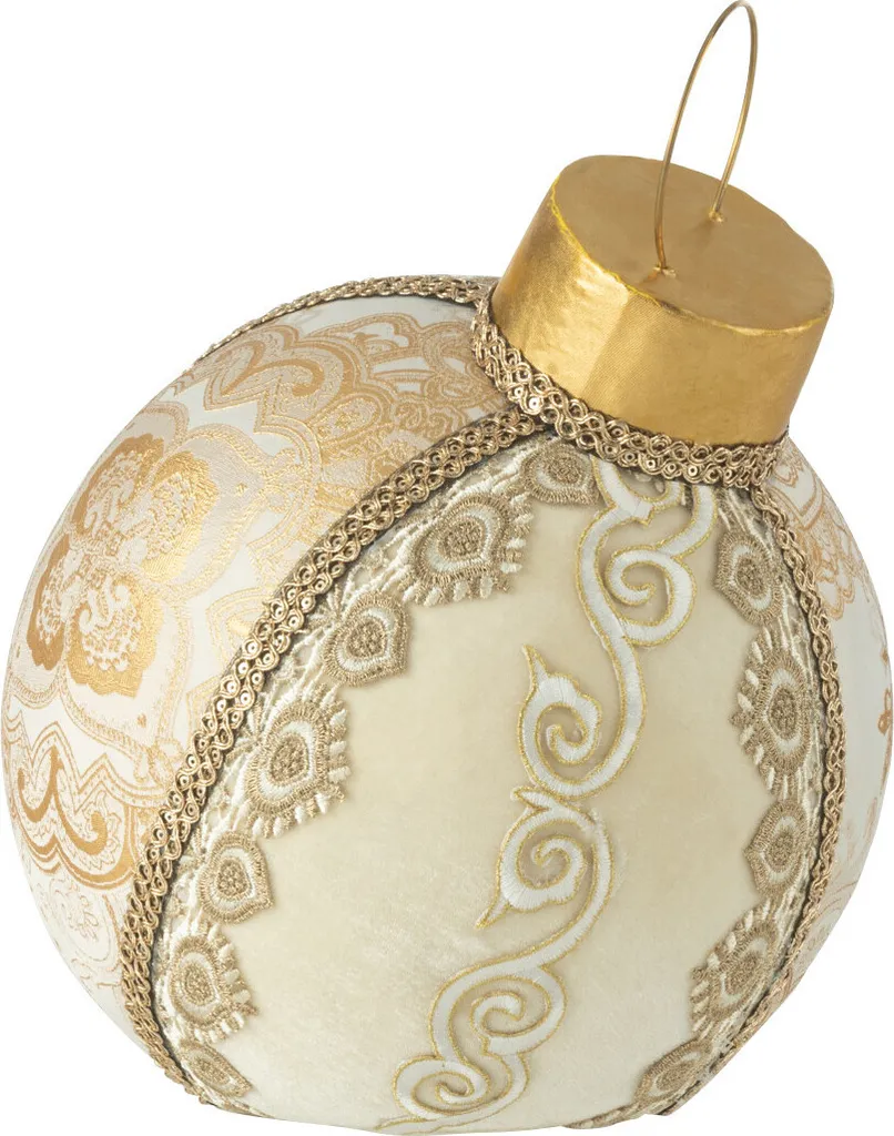 Boule Déco Dorée Incassable J-Line Textile Or - Décoration Sûre et Chic