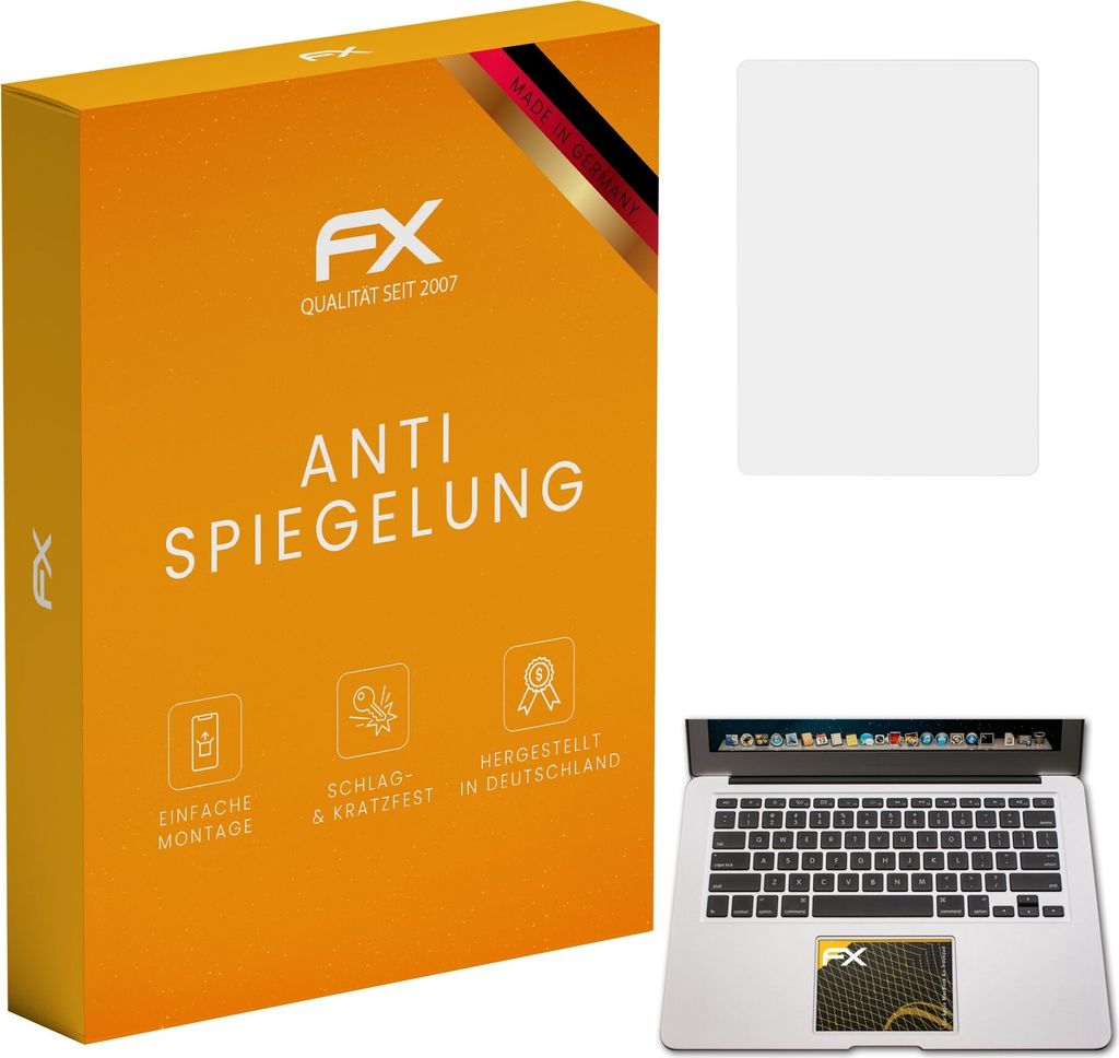 atFoliX FX-Antireflex 2x Schutzfolie kompatibel mit Apple MacBook Air Trackpad Displayfolie