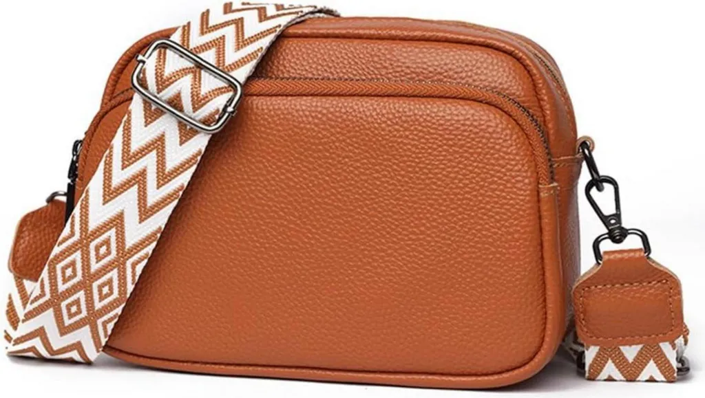 Sac à main femme 3 compartiments zippés en cuir véritable de qualité