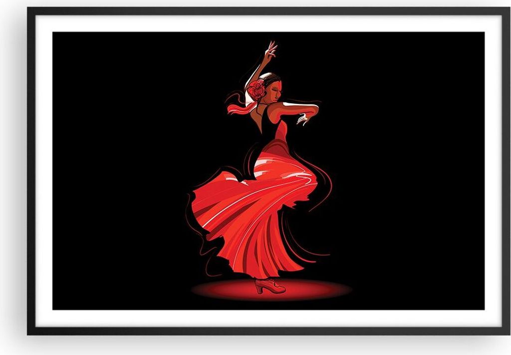 Gerahmtes Poster - Schwarzer Rahmen - Tanz Tänzer - 91,5x61 cm - Wand Bild - Wanddeko - Wandbilder - Kunstposter - Wandposter - Bilderrahmen - Bil...
