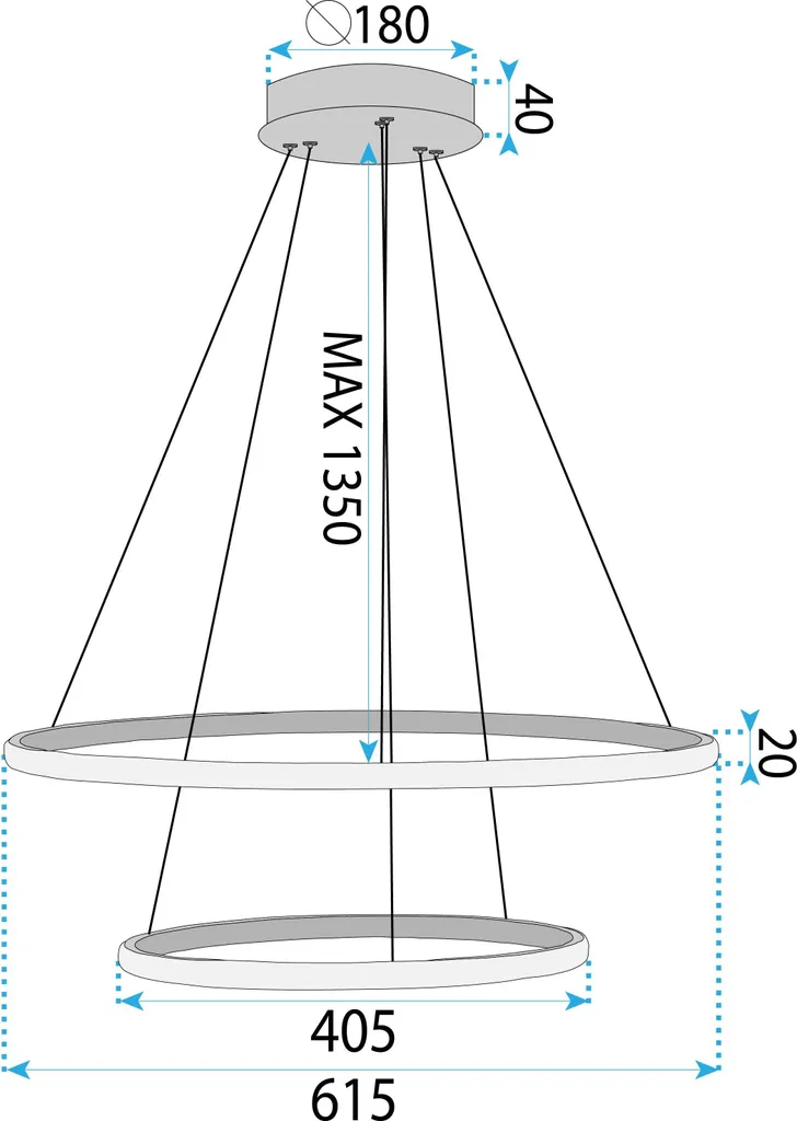 Suspension LED dorée Toolight, éclairage chic et économique - 7