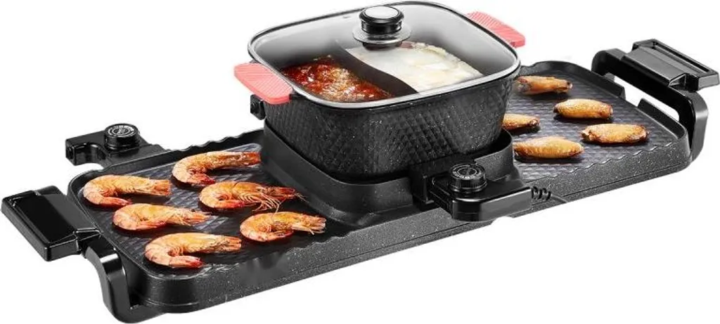 Appareil Hot Pot et Grillade 2-en-1 pour Repas Conviviaux en Famille
