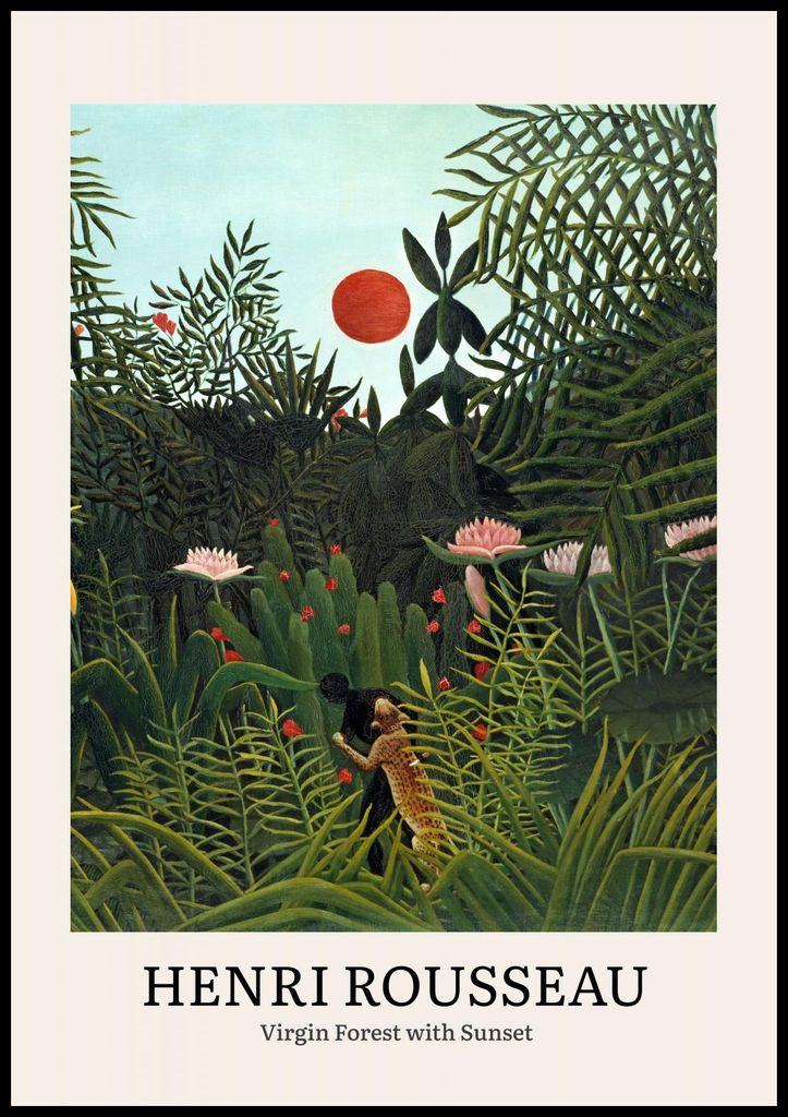 Plakat 70x100cm Design Virgin Forest, Rousseau Vintage für das Wohnzimmer