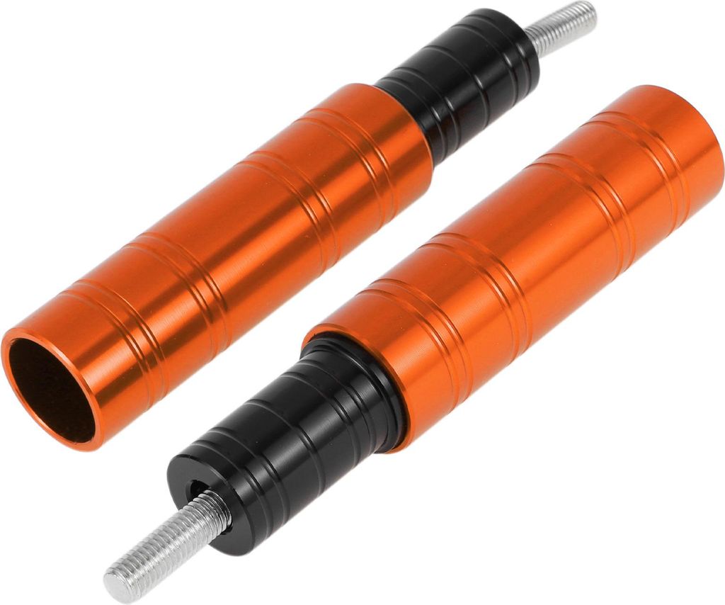 10.5mm Motorrad Slider Rahmen Aluminiumlegierung Rad Verkleidung Schutz Crash Pad Schutz 28mm 134mm Bolzen Orange 2 Set
