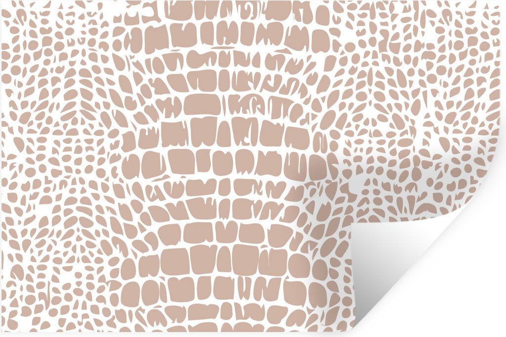 MuchoWow Wandtattoo Wandsticker Wandaufkleber Tiermuster - Schlange - Rosa - Pastell 90x60 cm Selbstklebend und Repositionierbar - Aufkleber