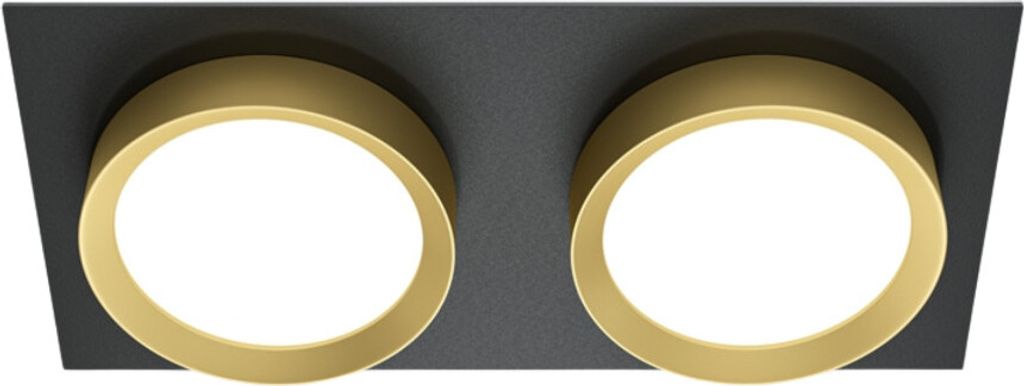 Maytoni Einbauleuchte 2-flg, schwarz-gold, Rechteck, 2xGX53, 15W, IP20