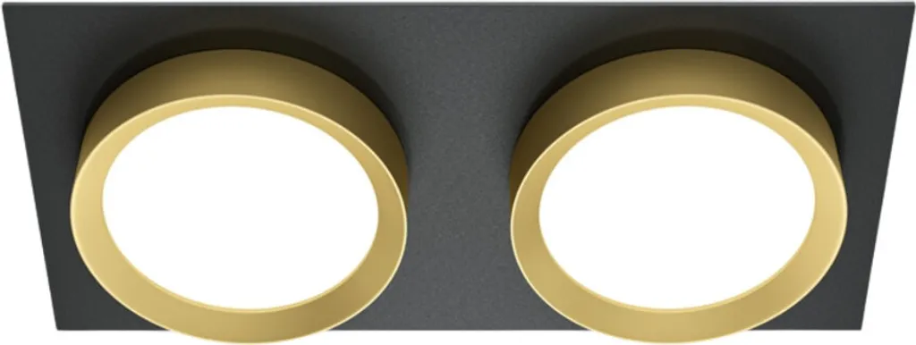 Spot de Plafond Encastrable Double Noir et Or Maytoni 2xGX53 Design Chic