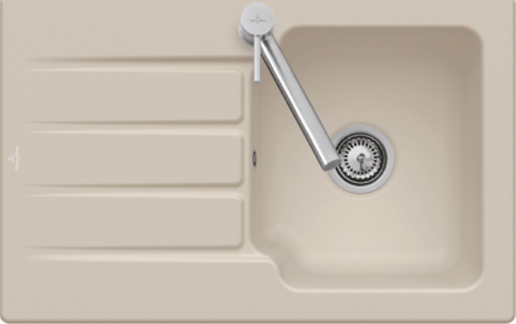 V&B Spüle Architectura 45 m Abl.garn, Exzenter, ivory CeramicPlus