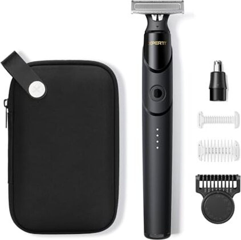 Xpert T Magnetisch Rasierer Herren Elektrisch mit Etui, Unisex Barttrimmer Nasenhaartrimmer, Verstellbarer Trimmaufsatz und 2 Körperaufsätzen,