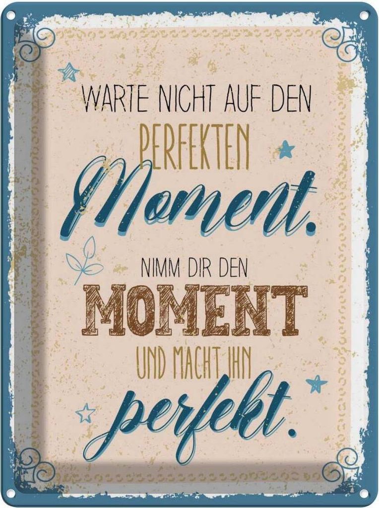 vianmo Blechschild 40x30 cm warte nicht auf perfekten Produktbild 