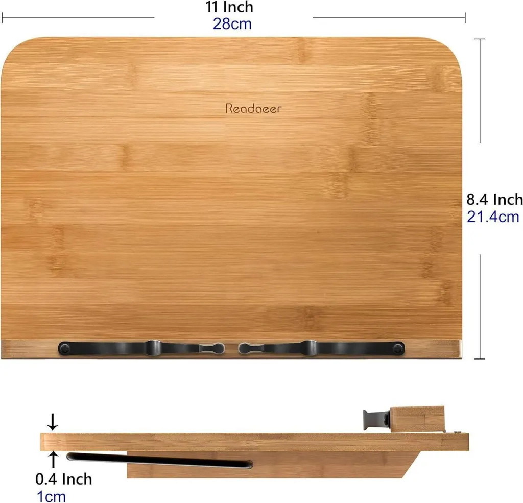 Support de livre pour cuisiner les mains libres - Bambou ajustable