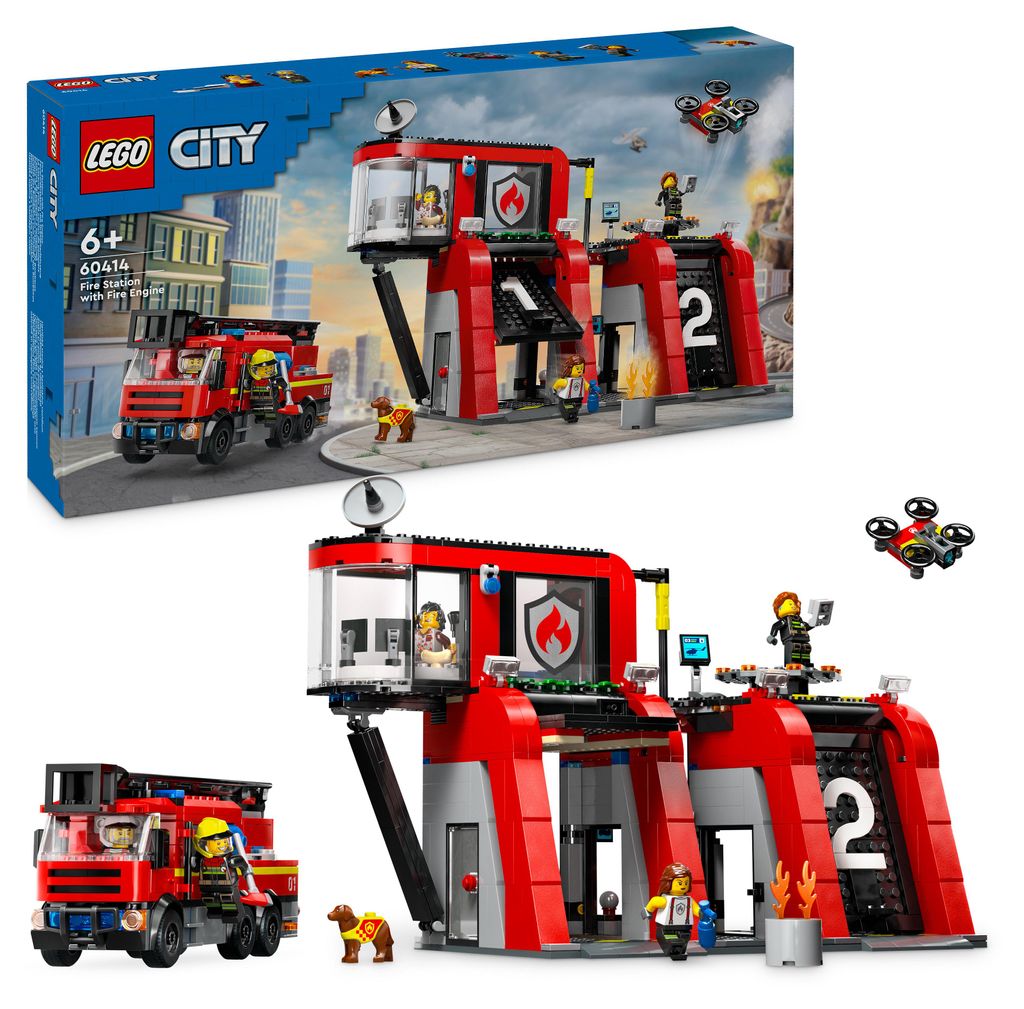 LEGO® City 60414 La caserne et le camion de pompiers Image du produit 