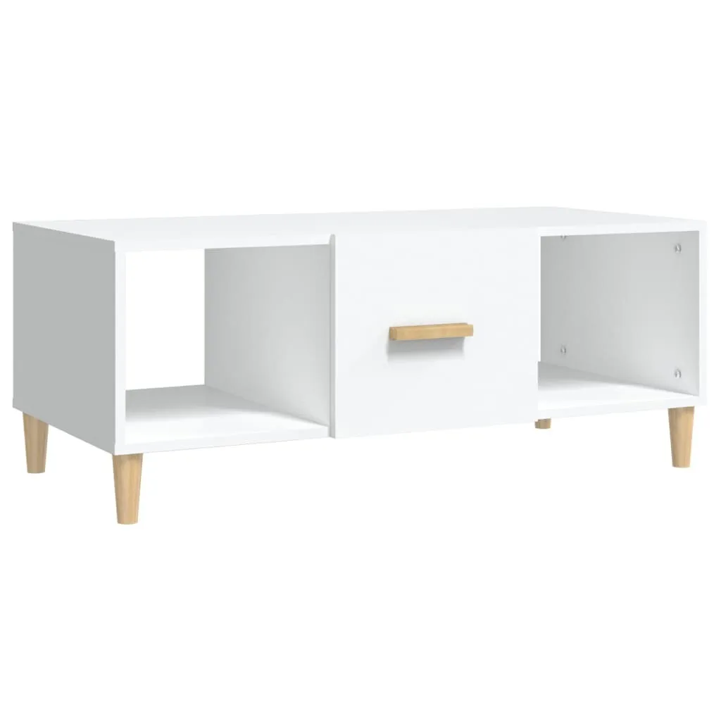 Tavolino Bianco 102cm in Legno Composito | Resistente e Moderno