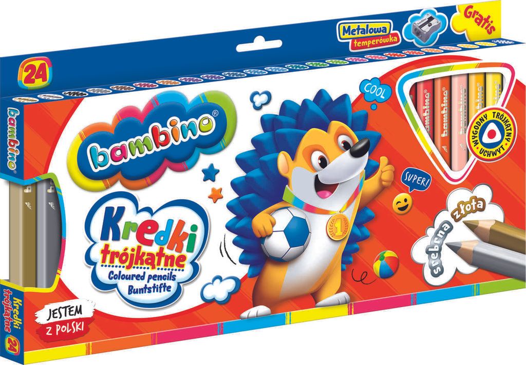 Kredki ołówkowe + Temperówka, 24 kolory Zdjęcie produktu 