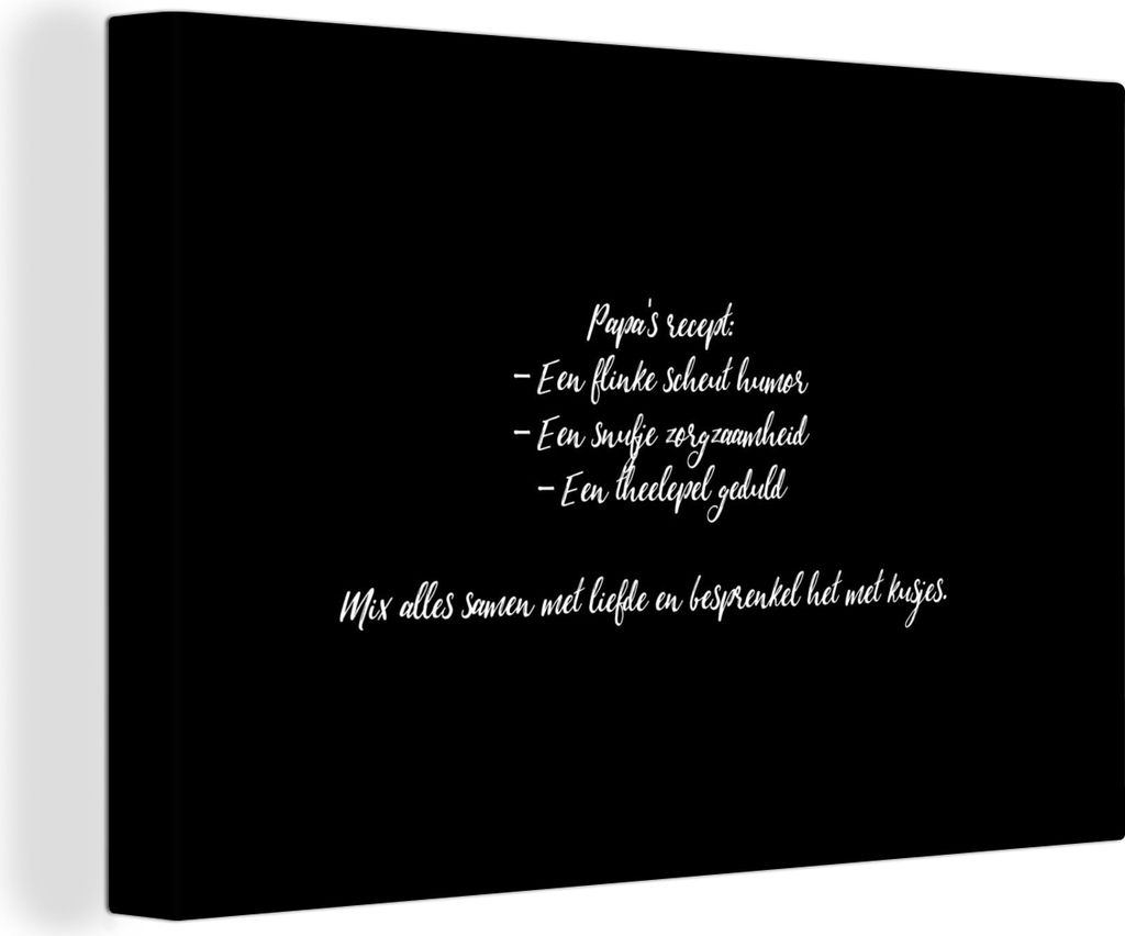 OneMillionCanvasses - Leinwandbilder - 150x100 cm, Papas Rezept - Kochen - Sprichwörter - Zitate - Vater, Wandbilder Kunstdruck Wanddekoration -...