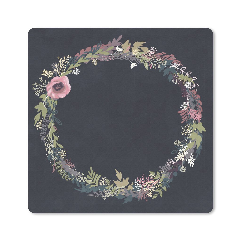 MuchoWow Mauspad Mousepad Kranz - Pastell - Sommer 20x20 cm - Mousepads - Maus Mat - Pad - Mausunterlage - Desk Mat - Bureauartikeln
