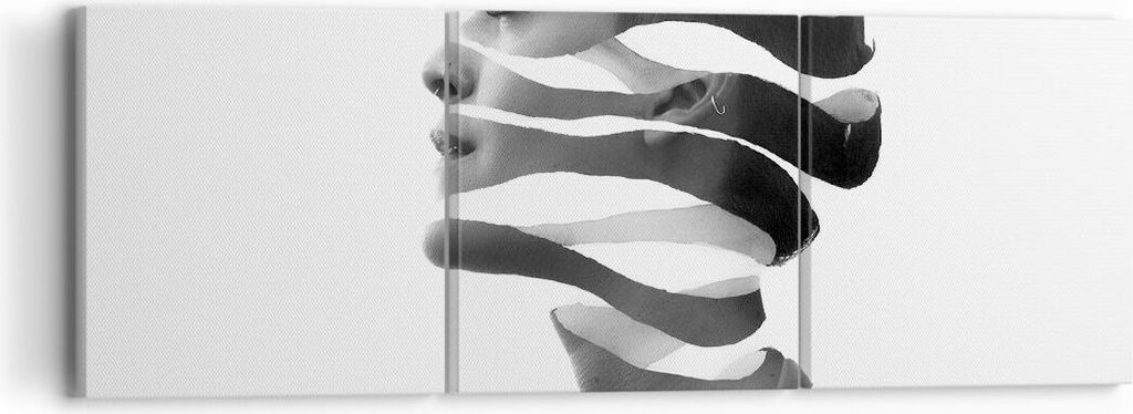 Bild auf Leinwand - Leinwandbild - 3 Teile - Frau Surrealismus Monochrom - 90x30cm - Wand Bild - Wanddeko - Wandbilder - Leinwanddruck - Bilder - W...