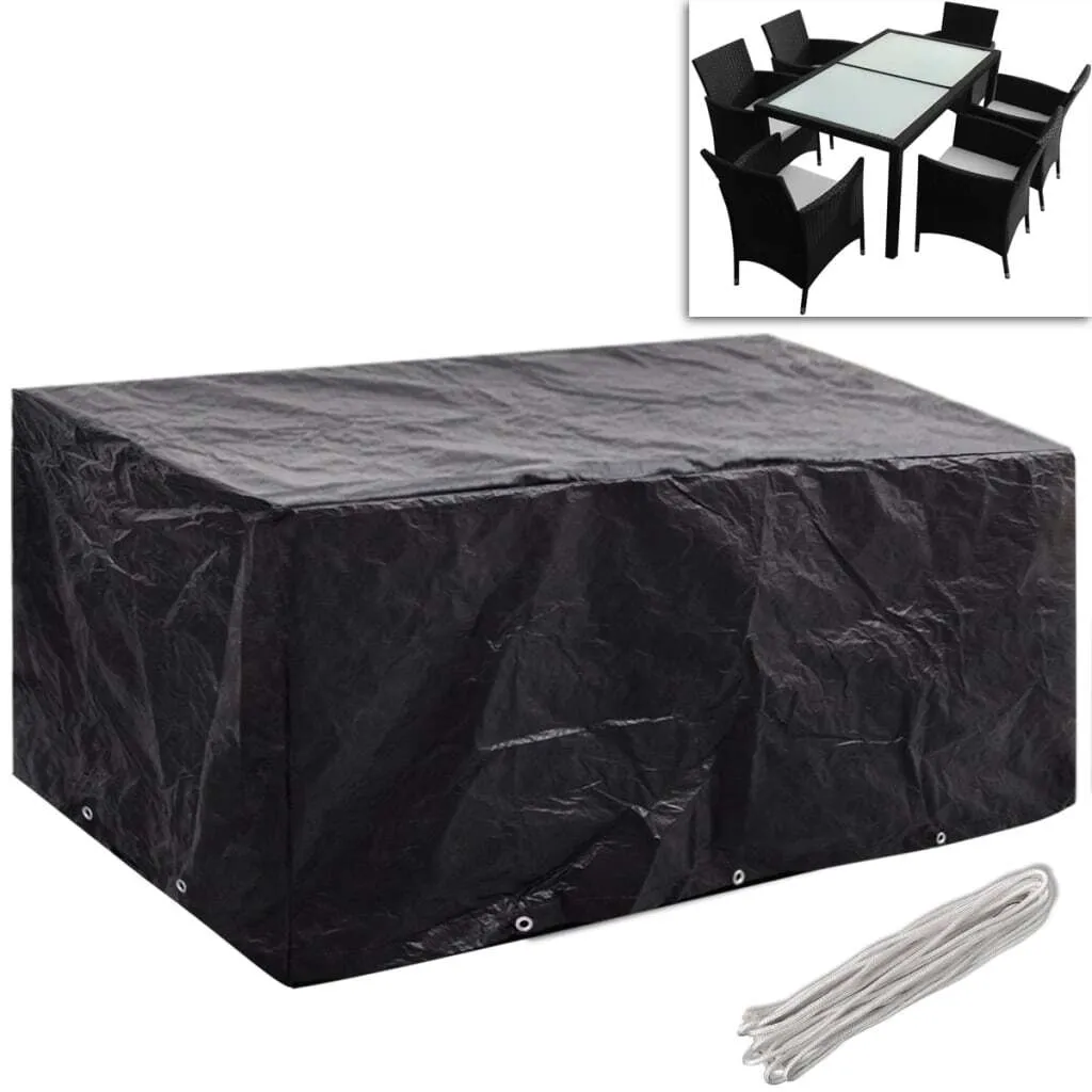 Set 2 Coperture SYFAX per Mobili Giardino 6 Posti 240x140cm Nero