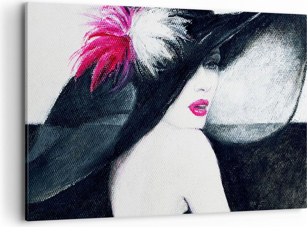 Bild auf Leinwand - Leinwandbild - Frau Modell - 120x80cm - Wand Bild - Wanddeko - Wandbilder - Leinwanddruck - Bilder - Kunstdruck - Wanddekoratio...