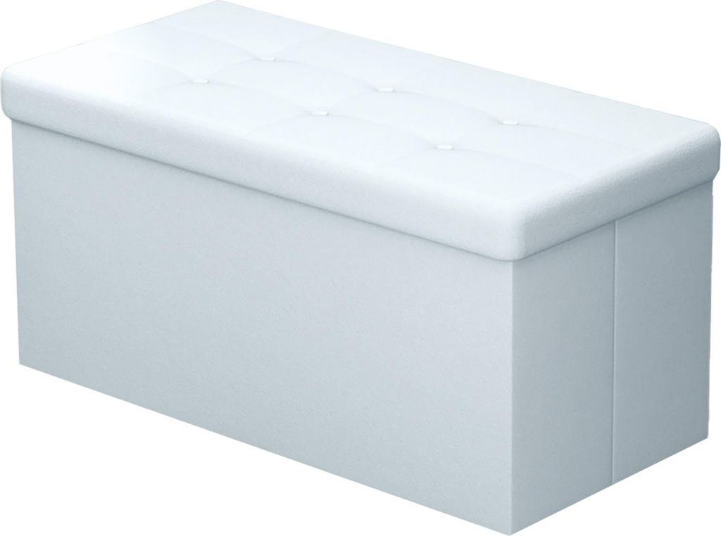 Intirilife Faltbare Sitzbank 78x38x38 cm in OPALIN WEISS - Produktbild 