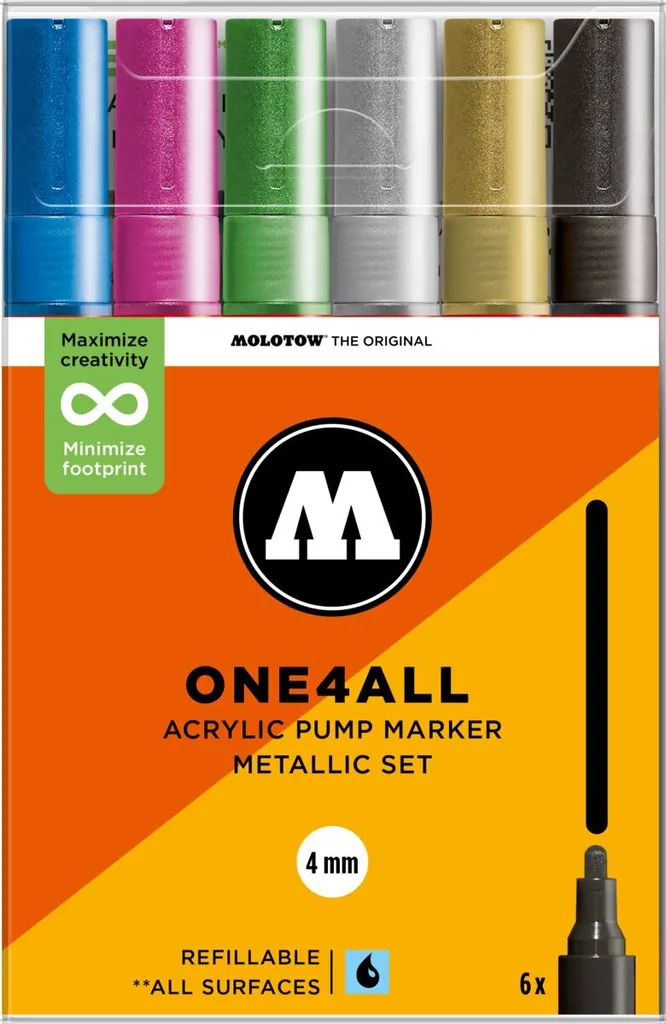 Set Molotow 227HS Metallic 4mm: Marker Acrilici per Custom e Graffiti - 14