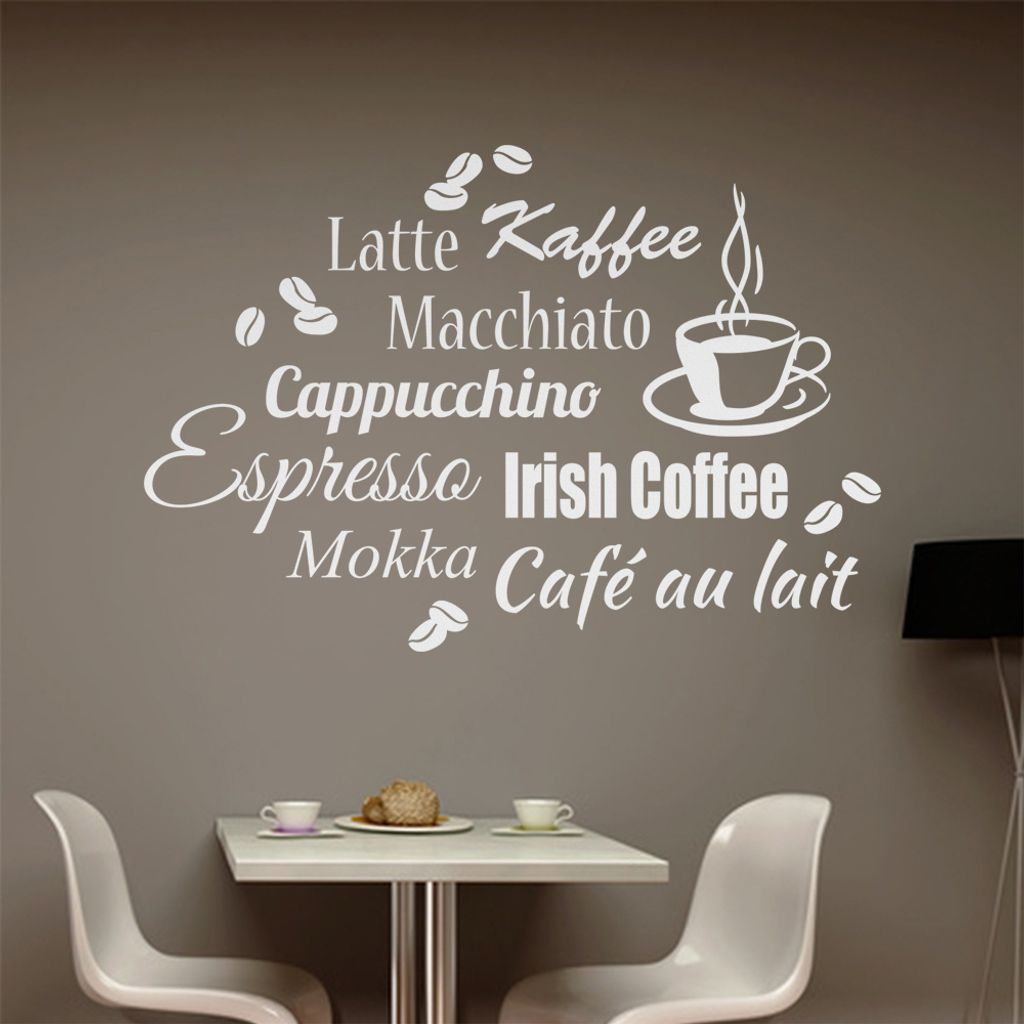 Wandtattoo Kaffee Nr. 3 Wandtattoo in 6 Größen - Wandaufkleber Wall Sticker - Dekoration, Küche, Wohnzimmer, Schlafzimmer, Badezimmer