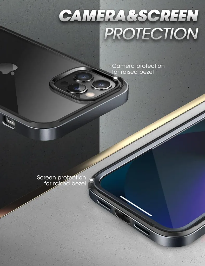 Coque Noire Double pour iPhone 13 Pro Max - Étui Robuste 6,7 Pouces