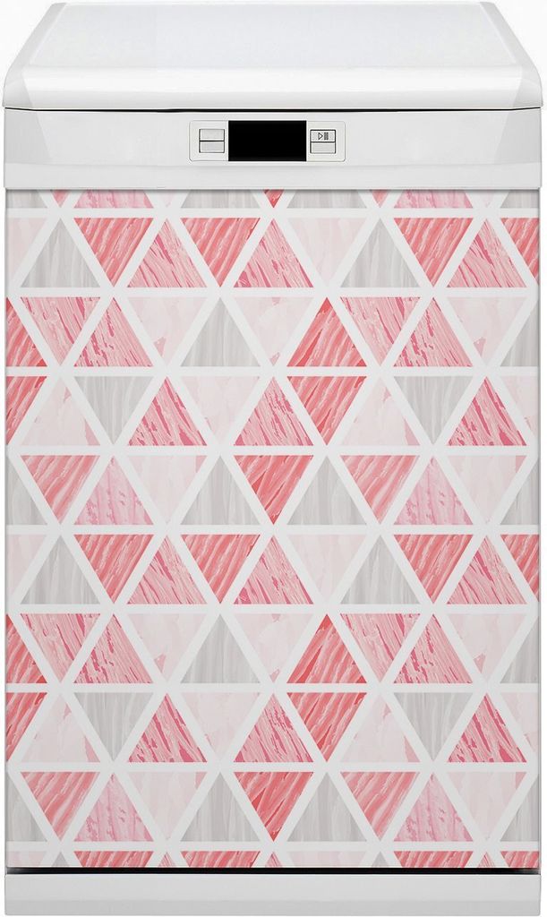 Magnetmatte Geschirrspüle Abwaschbar Küche Magnete Nachbildung 45x80 cm - Rosa Dreiecke
