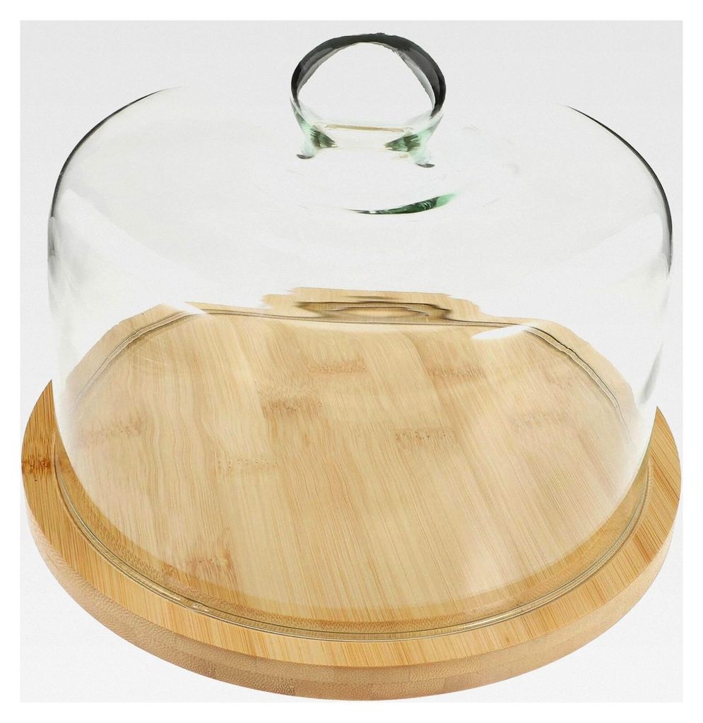 Glas- und Kuchenhaube mit Tablett für Desserts, Snacks und Weinproben