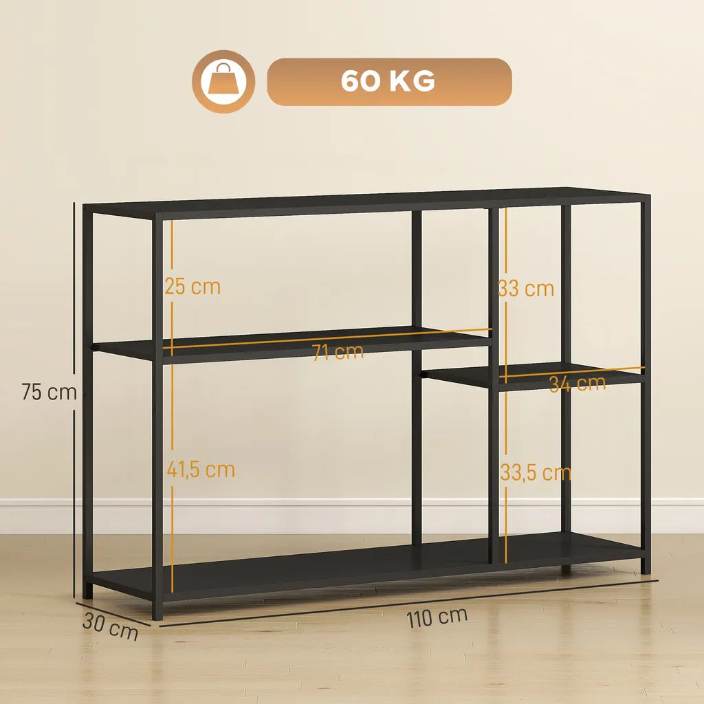 Console de rangement étroite pour petit couloir table industrielle 110cm - 5