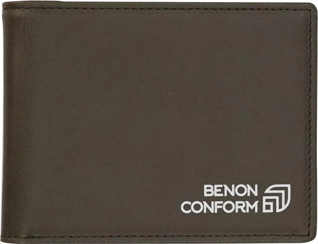 Portafoglio BENON CONFORM Benocheck Bifold Grigio Scuro Vintage Pelle