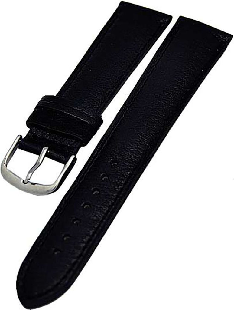 Uhrenarmband BIO Kalbleder NATURBELASSEN 22mm schwarz
