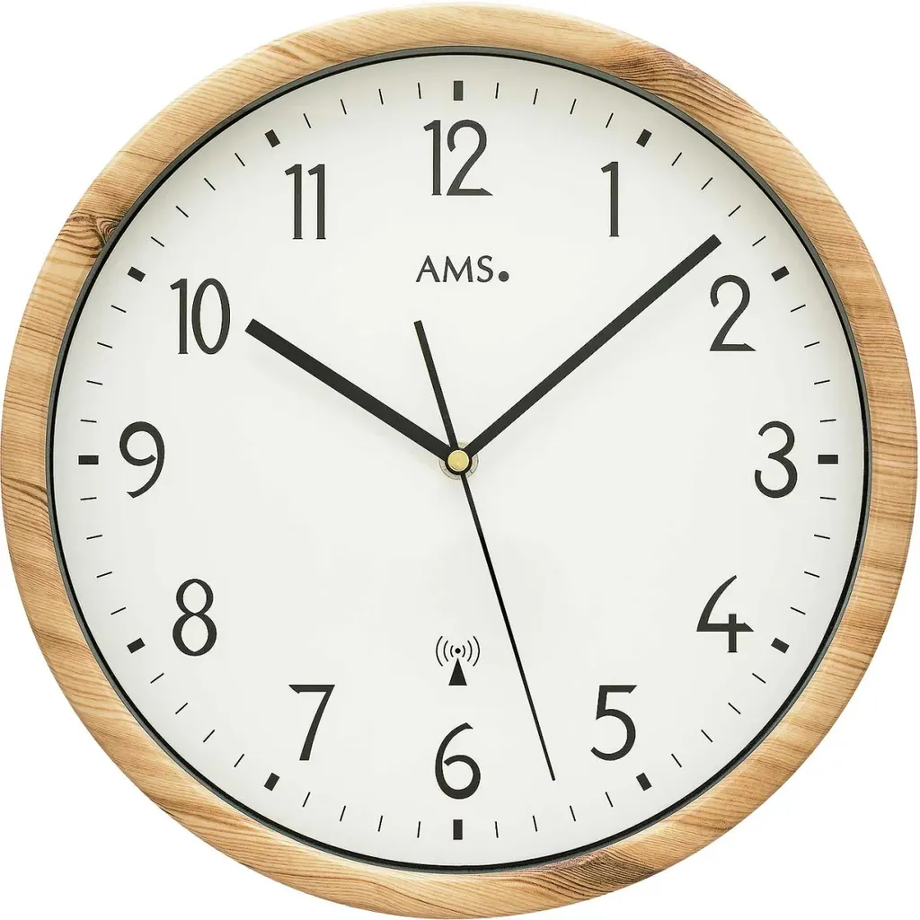 Horloge Murale 30cm AMS 5576 - Idéale pour Bureau et Salon Radio-Pilotée
