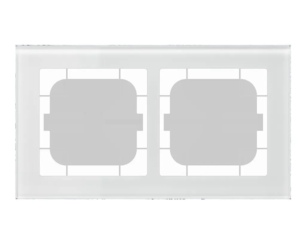 Cadre en verre double MDT BE-GTR263W.01 blanc pour interrupteur 63mm