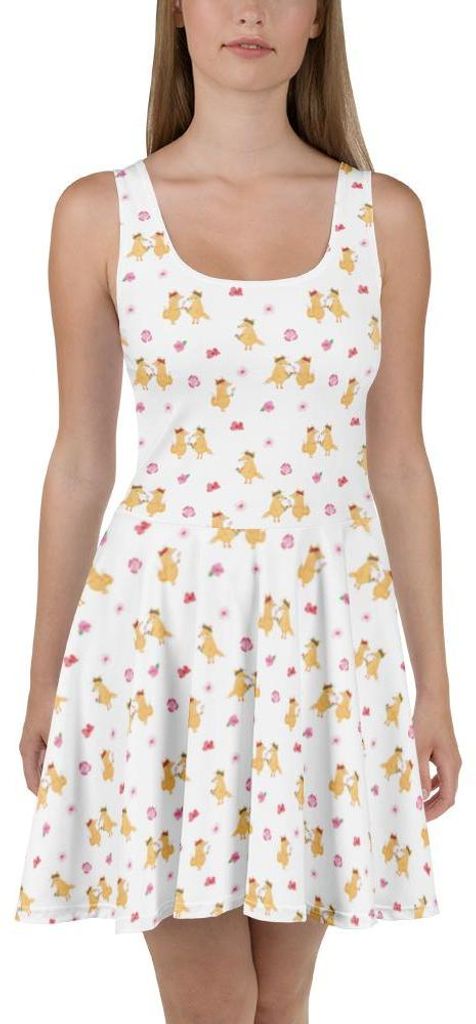 Mr. & Mrs. Panda Kleid Fuchs Blumen M - Weiß - Geschenk, Kurzes, Ich, Damen-Sommerkleid, Blumenliebe, Sommerkleid, Strandkleid, Boho, Motivation, ...