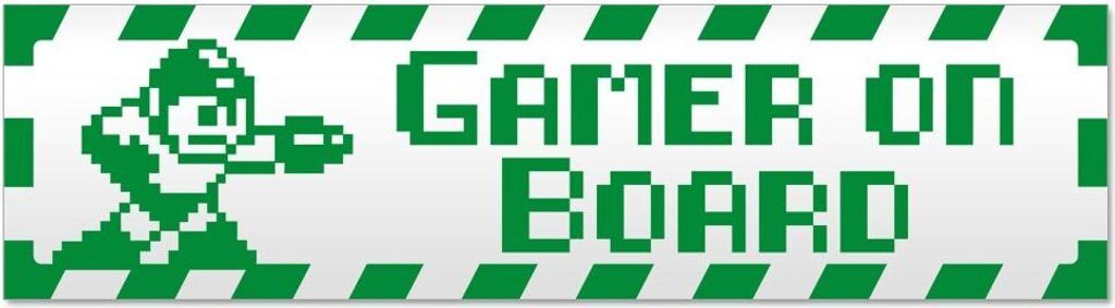 Kiwistar Gamer on Board gestreift Magnetschild Schild magnetisch - 60cm Grün - Magnetfolie für Auto PKW Kfz