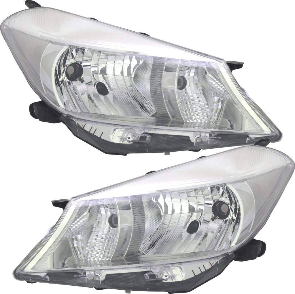 TYC Scheinwerfer Set für Toyota Yaris P13 H4 12/2010 - 6/2014 Motor LWR Chrom