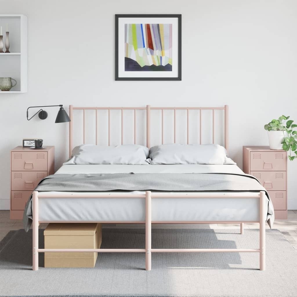 Maison Exclusive - Nachttische 2 Stk. Rosa 34,5x39x62 cm Stahl