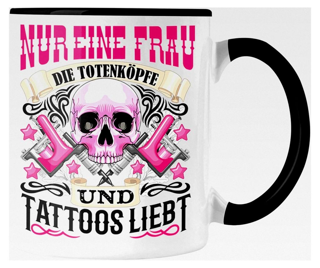 Totenköpfe und Tattoos Tasse für Frauen