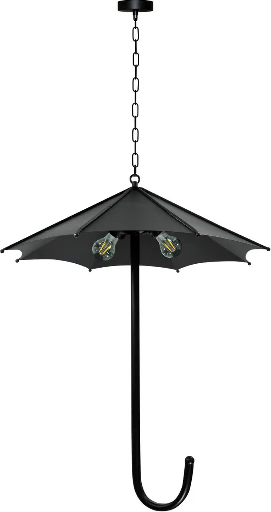 Grande suspension PARASOL en métal noir 165cm éclairage 3 sources E27 - 2