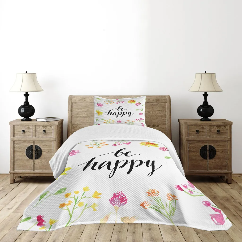 Copriletto ABAKUHAUS Fiori Primaverili 170x220 - Design 'Siate Felici'